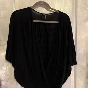 Black surplice dolman style shirt sz M